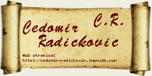 Čedomir Radičković vizit kartica
